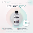 Dr.Melaxin Peel Shot Black Rice Ampoule infographic showing AHA BHA PHA multi-acid gommage peeling, black rice and rice bran water, niacinamide and arbutin brightening, paraben sulfate and silicone free